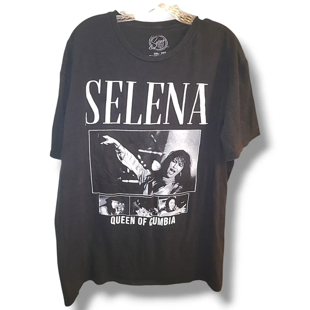 Selena Quintanilla Queen of Cumbia T Shirt Black Men's 2XL 2X Graphic Tee
